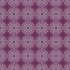 Seamless pattern with abstract flowers - snowflakes. Print for fabric, textile, wrapping paper, packaging design, wallpaper. Vector illustration.