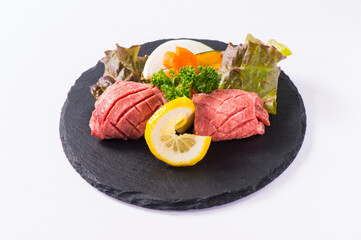 牛タン　焼肉　切り抜き　白背景