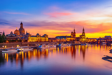 Fototapeta na wymiar Old Town Riverfront of Dresden, Germany