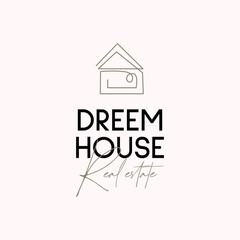 One Line abstract logo template. Hand drawn minimalism style vector illustration.