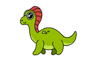 Cute dino illustration in colorful style. Animated dinosaur collection for elements, printed projects, stationery, educational tools for kids, etc. Funny animal illustration in graphics.
