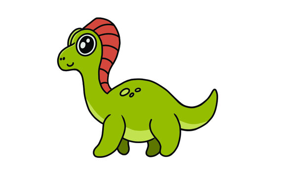 Cute dino illustration in colorful style. Animated dinosaur collection for elements, printed projects, stationery, educational tools for kids, etc. Funny animal illustration in graphics.
