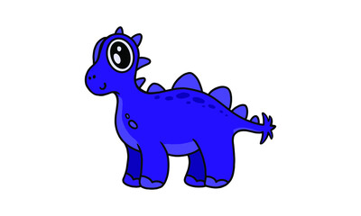 Cute dino illustration in colorful style. Animated dinosaur collection for elements, printed projects, stationery, educational tools for kids, etc. Funny animal illustration in graphics.
