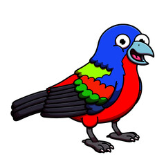 Happy Painted Bird Cartoon