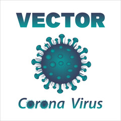 Corona virus 2019-nCoV. Corona virus icon. turquoise blue tosca virus, white background editable eps 10