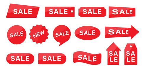 Collection of discount tags. Sale banners horizontal and vertical design. Template for website, poster, banner, flyer. Special offer with a discount.