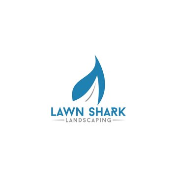 Lawn Shark Landscaping Logo Design Vector