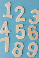 numbers on blue background