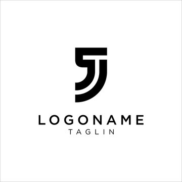 Letter S and J logo design template.
