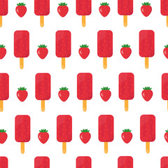 This is a seamless pattern texture of ice cream on a white background. Vector wrapping paper.
