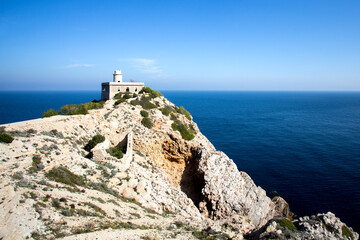 Fototapeta na wymiar Sa Punta Grossa lighthouse, Ibiza.