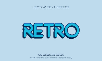 Retro vector text effect, vintage and old text style.