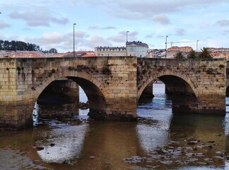 Fototapeta premium Puente romano de O Burgo en Culleredo, Galicia