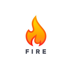 Fire flame abstract vector logo design template.