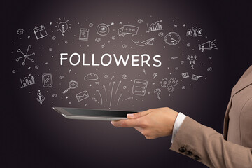 Close-up of a touchscreen, social media concept