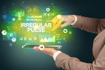 Close-up of a touchscreen with medical inscription