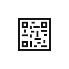 Simple QR code sample for smartphone scanning isolated on white background.