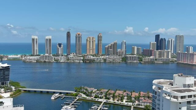 Sunny Isles Coastline to Williams island Aerial