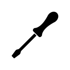 Screwdriver icon. Black silhouette. Side view. Vector simple flat graphic illustration. The isolated object on a white background. Isolate.