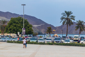 Sharjah, UAE - 07.20.2021 - Sharjah corniche road. Outdoors