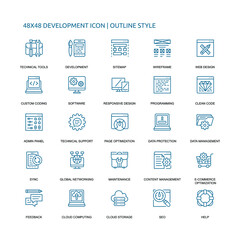 DEVELOPMENT Thin Line Icon SET Vector Eps 10, 48x48 Icon 