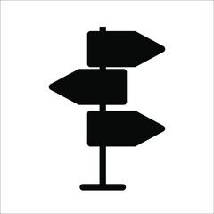 road sign icon. signpost. Flat design. Vector illustration.