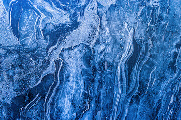 Blue marble background with abstract stripes
