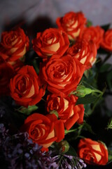 A bouquet of flowers on a table