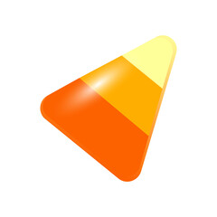 Colorful candy corn isolated on white background. Halloween sweet  candy for children. Happy Halloween. Traditional symbol october holiday.