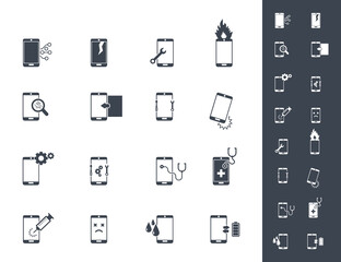 Smartphone repair icon set. Vector illustration	