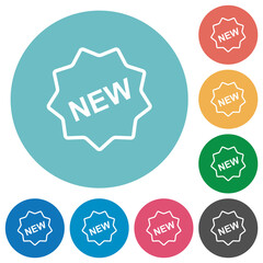 New badge outline flat round icons