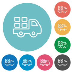 Transport outline flat round icons