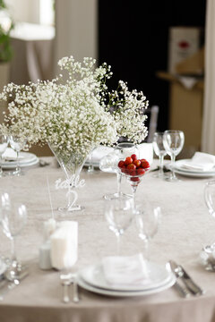 stylish festive wedding table set