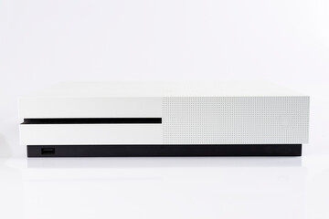 Next Gen White Video Game Console Isolated on White Background