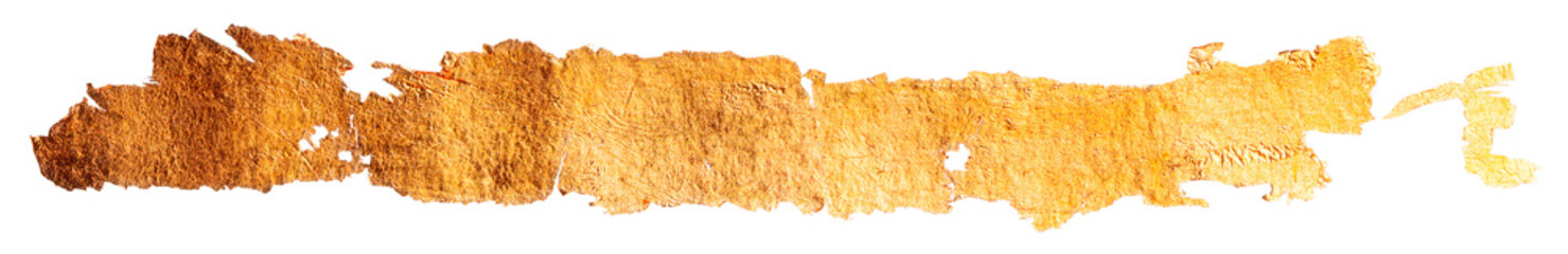 Gold smear of paint. gold hot foil, gold leaf