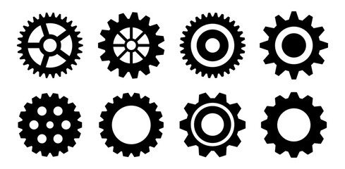 Clockwork gears vector icon set