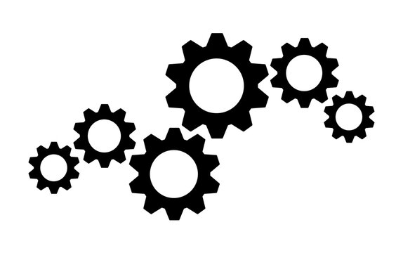 Clockwork or setting gears symbol vector icon
