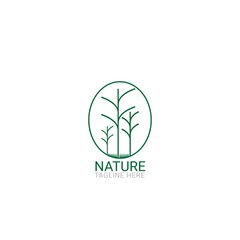 tree logo design vector, nature element logo design template