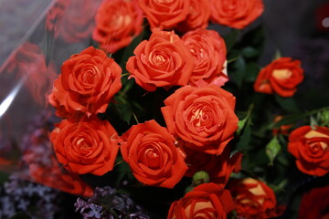 A bouquet of flowers on a table