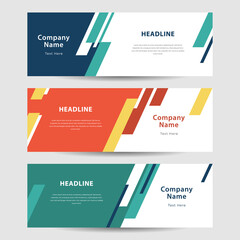 set of horizontal banner with abstract background for advertising