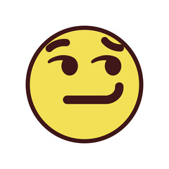 Isolated smirk emoji face icon Vector illustration