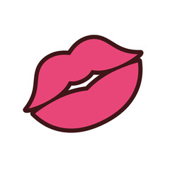 Isolated woman lips icon Kiss Vector illustration