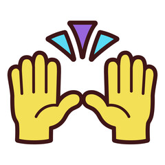 Isolated raised hands emoji icon Vector illustration