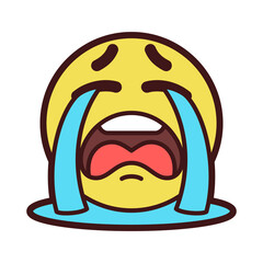 Isolated sob emoji face icon Vector illustration
