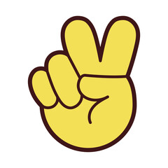 Isolated v finger hand emoji Vector illustration