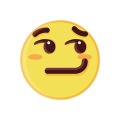 Isolated smirk emoji face icon Vector illustration