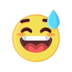 Isolated emoji face of a sweat smile Vector illustration