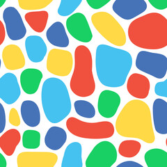 Abstract kids vector pattern. Seamless background with colorful organic shapes. Hand drawn pattern doodle elements. Abstract contemporary modern childish design for fabric, wrapping, wallpaper, decor.