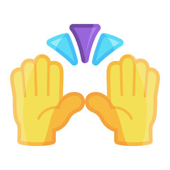 Isolated raised hands emoji icon Vector illustration