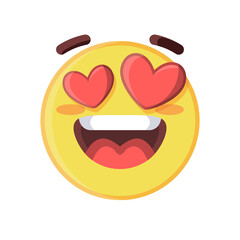 Isolated heart eyes emoji face Vector illustration